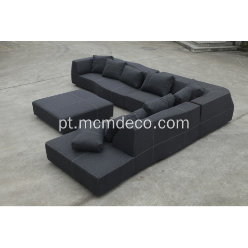 BEB Italian grand bend-sofa em tecido